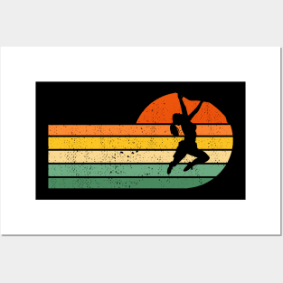 Mountaineering free climbing bouldering Sunset Posters and Art